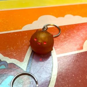 Maple colored Pig animal keychain